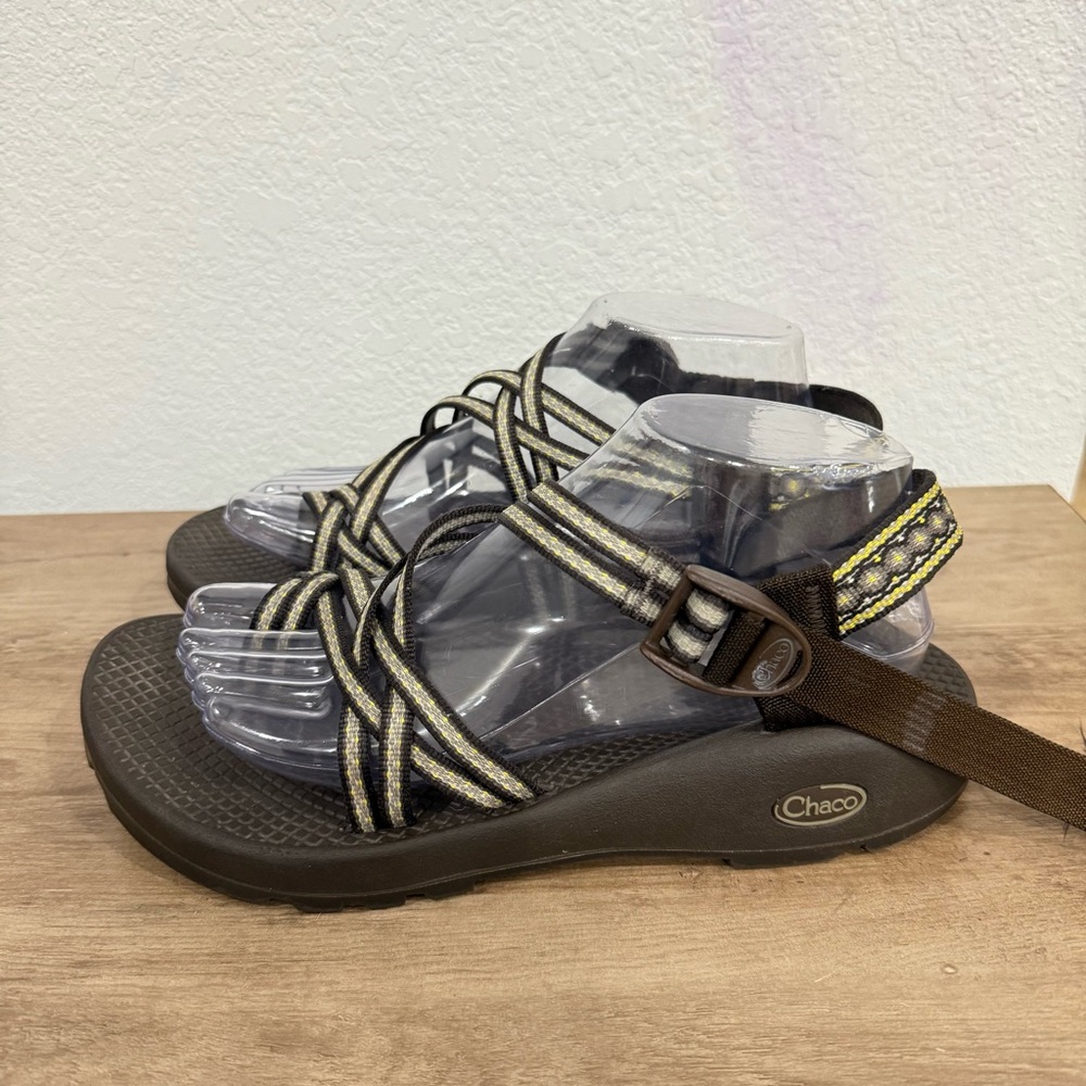 Chaco Strappy Sandals in Black and Yellow